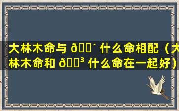 大林木命与 🌴 什么命相配（大林木命和 🐳 什么命在一起好）